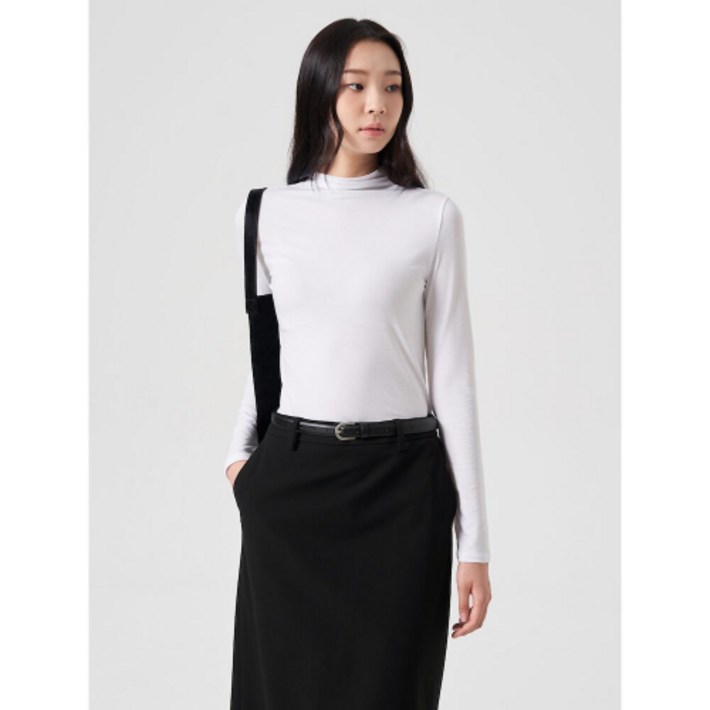 매장정품 에잇세컨즈 8SECONDS 텐셀스판 모크넥 티셔츠 화이트 324941LY61 138796