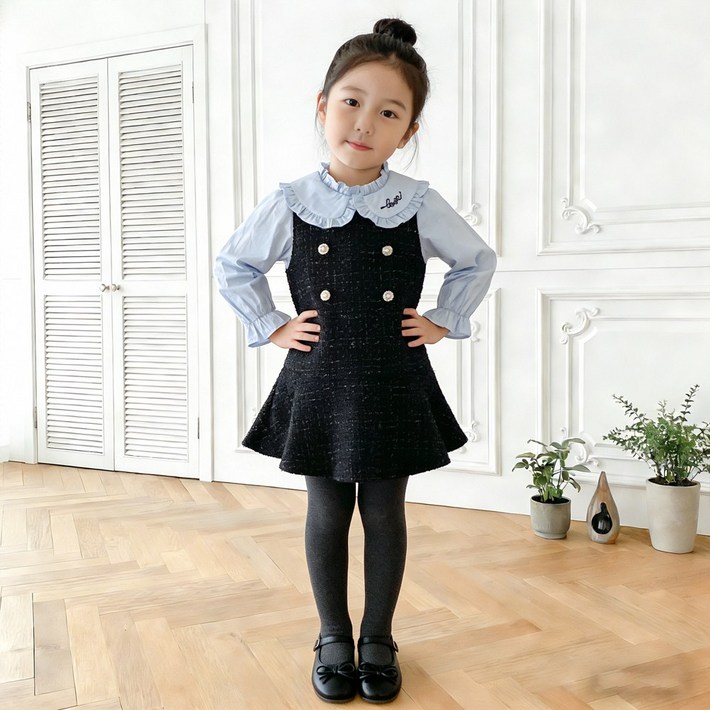 투에그 여아용 러브 트위드 원피스