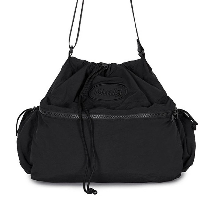 MMLG DRAWSTRING CROSSBAG (BLACK) 엠엠엘지 캐주얼 가벼운 크로스백 여성 가방