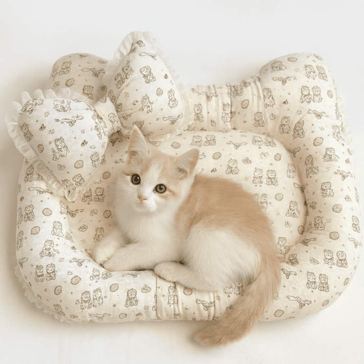 헬로미펫 귀여운 반려동물 하우스 애견 쿠션 펫베드, 1개, 하트 패턴