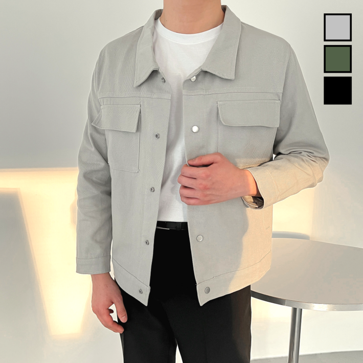 이브컴퍼니 남성용 오버핏 면 코튼 트러커 자켓 50031