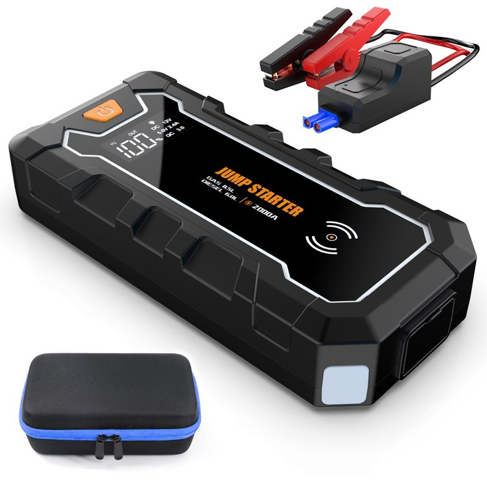 풀라로스 보조배터리 긴급시동 점프스타터스마트 점프 케이블 파우치백 22200mAh, 1개