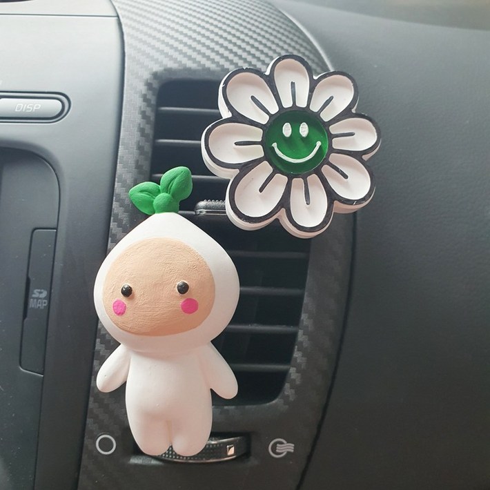 11유니크센트 새싹둥이플라워 석고 차량용방향제 송풍구 귀여운 자동차용, 잉글리쉬페어프리지아, 1개