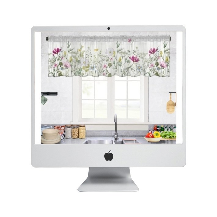 주방 커튼 바란스 창문 가리개 미니커튼