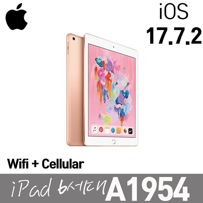 애플 아이패드 6세대 A1954 WifiLTE 셀룰러 32G IOS17.7.2 9.7인치 골드, WiFiCellular, 32GB, 골드 애플 아이패드 6세대 A1954 WifiLTE 셀룰러 32G IOS17.7.2 9.7인치 골드, WiFiCellular, 32GB, 골드