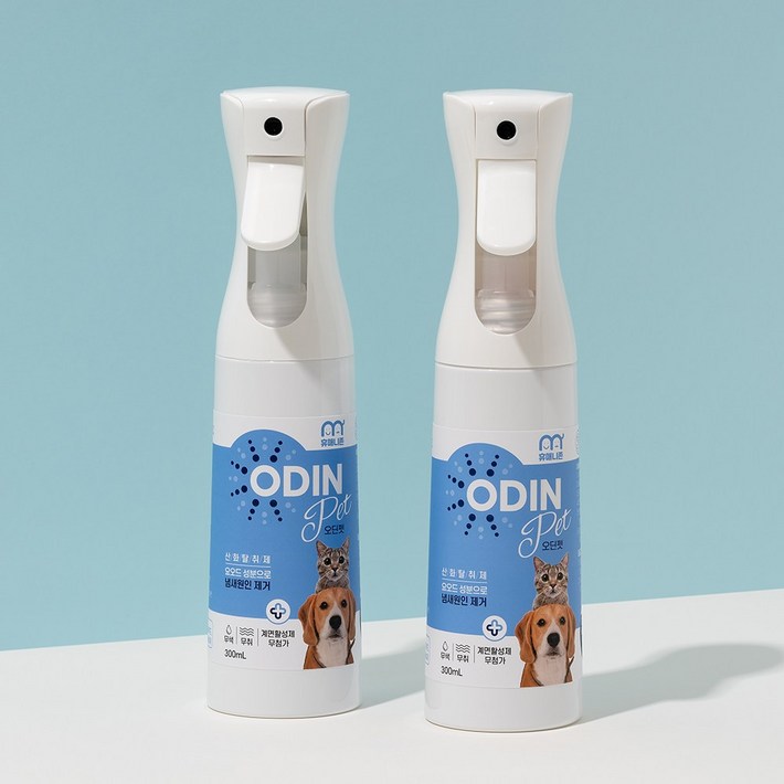 미국 아마존 판매 1위 동일성분 휴매니존 오딘펫 300ml , 2개, 강아지 고양이 탈취제 소변 오줌 배변냄새 제거, 2개, 300ml