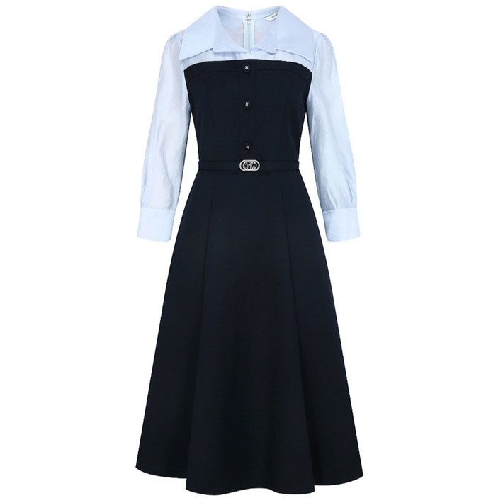 국내백화점 JJ지고트 셔츠 배색 뷔스티에 플레어 원피스GS4M0OP911 GS4M0OP911CW 인기상품 선물추천