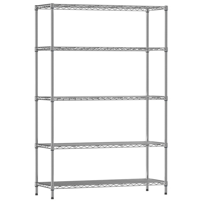 코랙코리아 25파이 기둥 튼튼한 강철 메탈선반 3 4 5 단, 실버, 5단