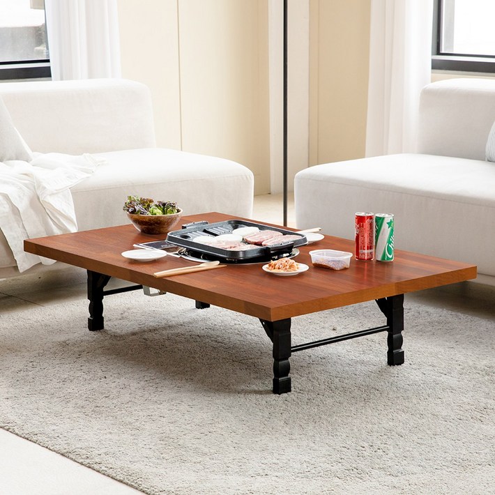 소담갤러리 멀바우 4인용 가정용 불판테이블 미우새 접이식테이블 불판식탁