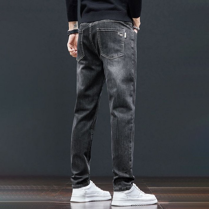 메인워크 남자 데님팬츠 봄가을 간절기 위싱 빈티지 일자핏 슬림핏 패션 고급 캐주얼 스판 청바지