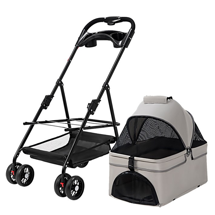 민트스쿨 반려동물 유모차 원터치 접이식 분리형