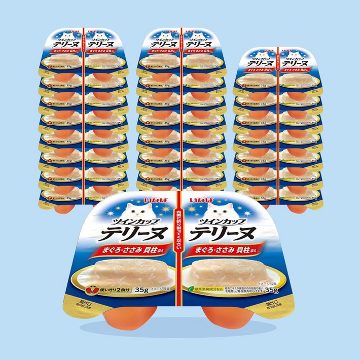 이나바 트윈컵 테린, 참치  닭가슴살  관자 혼합맛, 35g, 24개