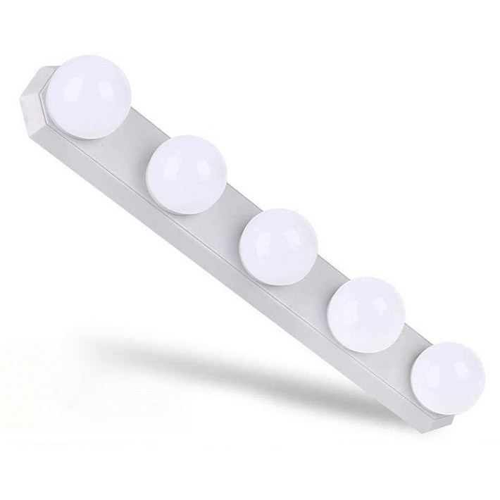 LED 거울 조명 5구, 주광색 백색전구색