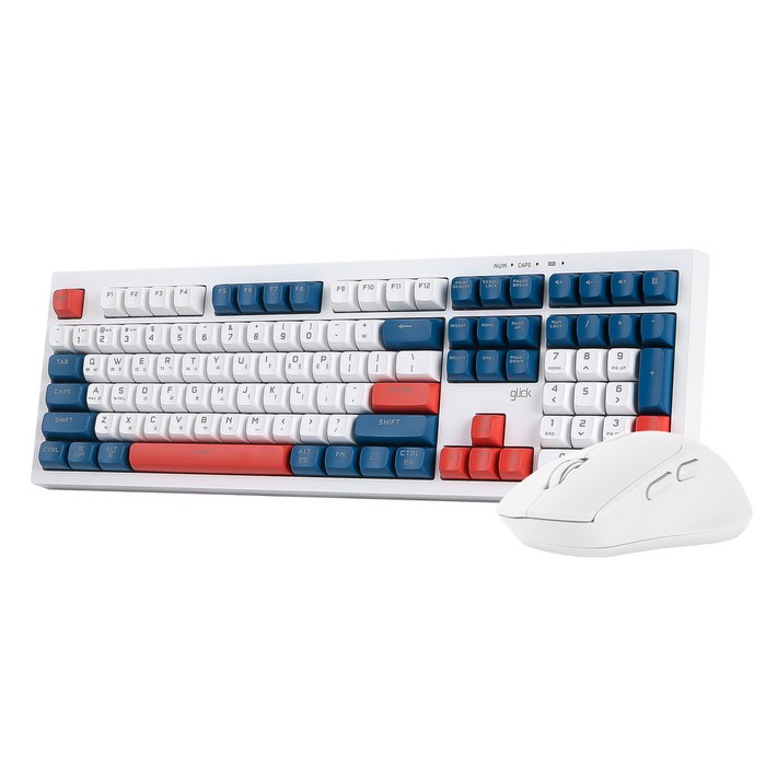 지클릭커 오피스프로 WMK50 사일런스 M 무소음 무선 블루투스 108 키보드 마우스 세트, 일반형, Gun dam 108키, WMK50