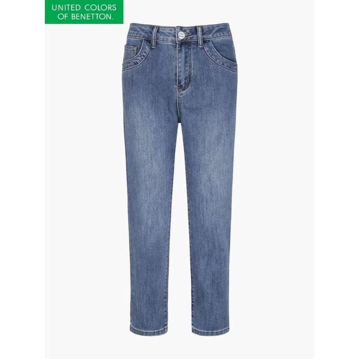 베네통 포켓 포인트 일자핏 데님팬츠 BADPA3411