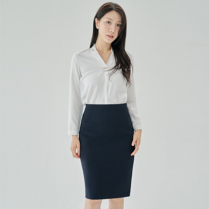 정장 치마 H라인 스커트 미디 스판 모던 날개