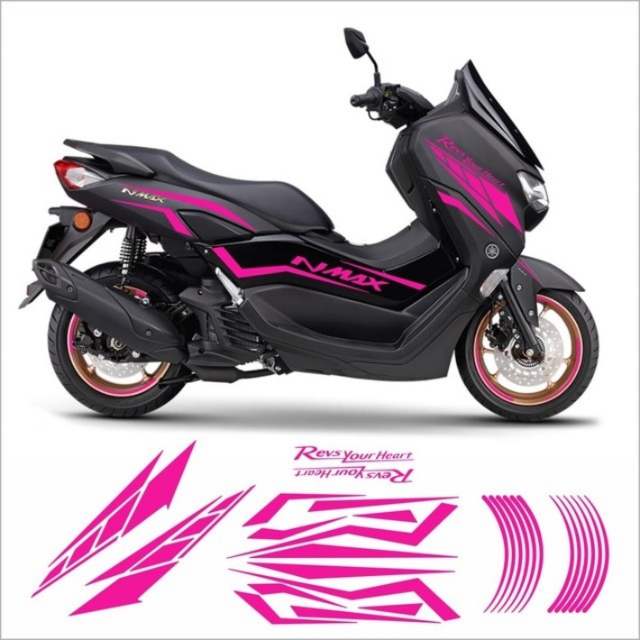 오토바이 스티커 데칼 야마하 Nmax 125 155 160 용 휠 림 세트 바디 로고