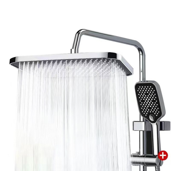 Farry 초대형 해바라기 워터붐 울트라 고수압 수압상승 알루미늄 절수 필터 샤워기 헤드  대형 스퀘어 샤워헤드 슈트