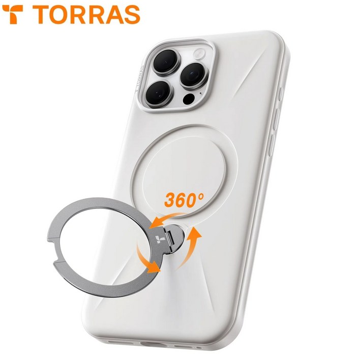 공식 TORRAS 토라스 360도 QPro 회전식 스탠드 밀리터리 등급 충격 방호 초강력 맥세이프 호환 반투명 PC 휴대폰 케이스 자유로운 각도로 당신의 삶을 향상시키세요