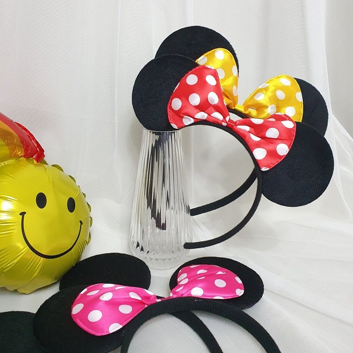 파티앤온 미키미니마우스 4종 머리띠, 4종블랙레드핑크옐로우