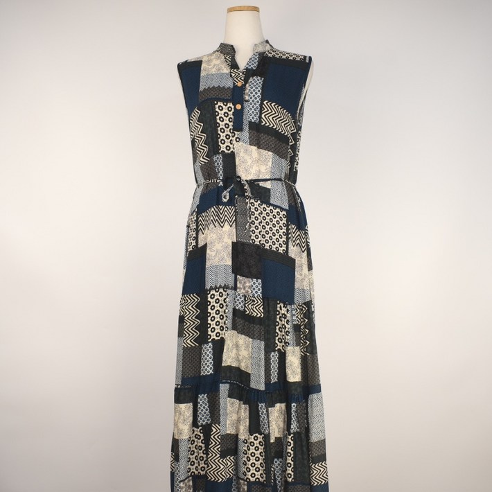 자바구제 3390.주줌 브이넥 체크 민소매 원피스정품여성