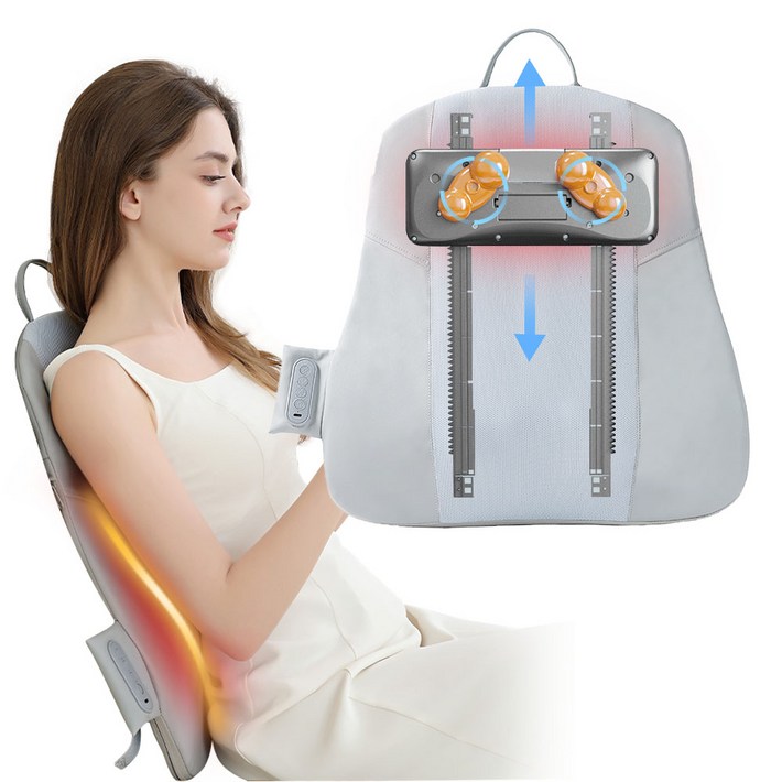 초슬림 등허리 마사지기 무선 쿠션 안마기 허리 마사지기 상하 움직 주무름 온열