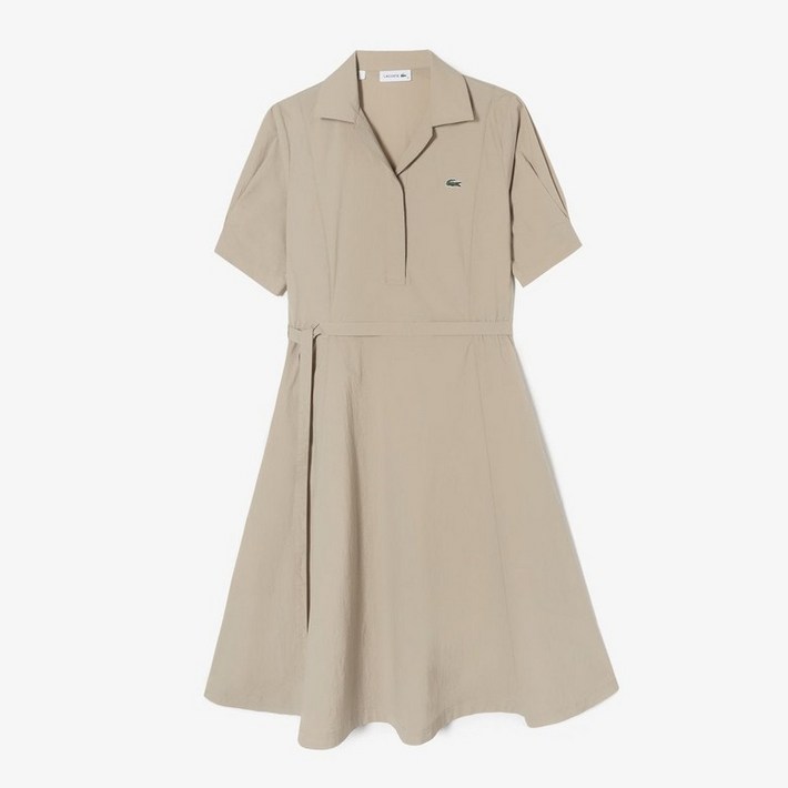 라코스테 LACOSTE 공식브랜드관 여성 플레어 반팔 셔츠 드레스 EF135E54G CB8 베이지 라코스테 LACOSTE 공식브랜드관 여성 플레어 반팔 셔츠 드레스 EF135E54G CB8 베이지