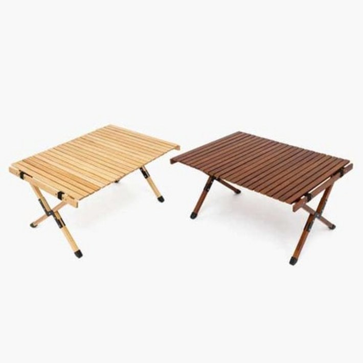 문캠핑 접이식 원목 롤테이블 내츄럴 M사이즈 월넛 L사이즈 파우치포함, 월넛