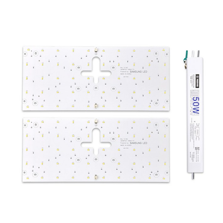 케빈라이팅 국산 삼성칩 조명 거실등 리폼 LED 모듈 사각방등 50W 400x175mm2장