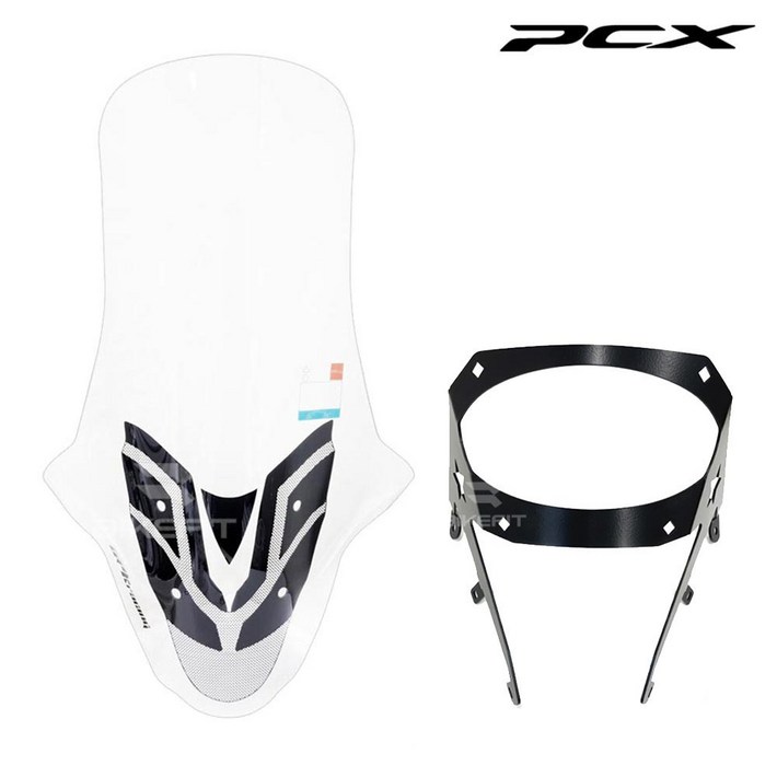 PCX 롱스크린 브라켓 세트 대왕 바람막이 롱롱 튜닝 윈드스크린, 1세트 PCX 롱스크린 브라켓 세트 대왕 바람막이 롱롱 튜닝 윈드스크린, 1세트
