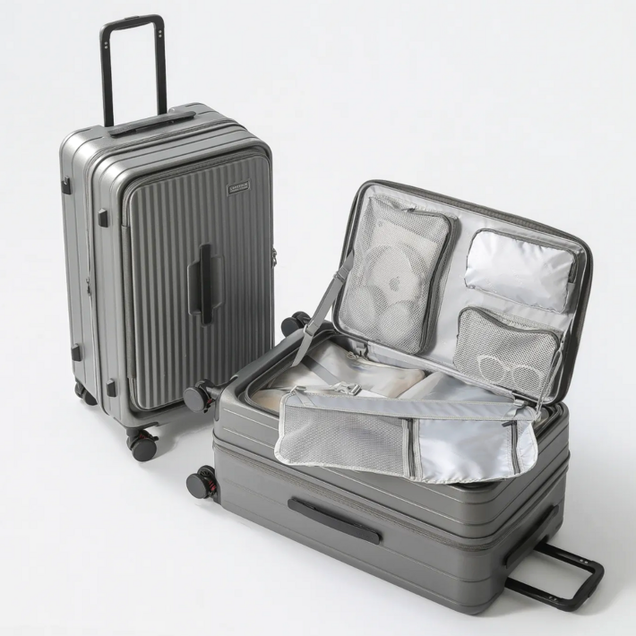 100pc 전면 개방형 캐리어 확장형 대용량 캐리어 대형 여행 트렁크 가방 tsa락