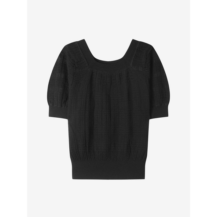 씨씨콜렉트 중계점 스퀘어넥 체크패턴 니트 탑 E253KSK101