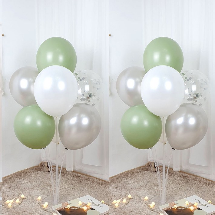 파티앤온 풍선꽂이 펄풍선 스탠드 장식 세트, 2개, 5.올리브 반짝