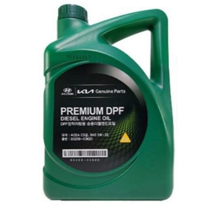 현대 모비스 기아 디젤 자동차 순정 프리미엄 엔진오일 DPF전용 6L0520000620 SAE 5W30, ACEA C3