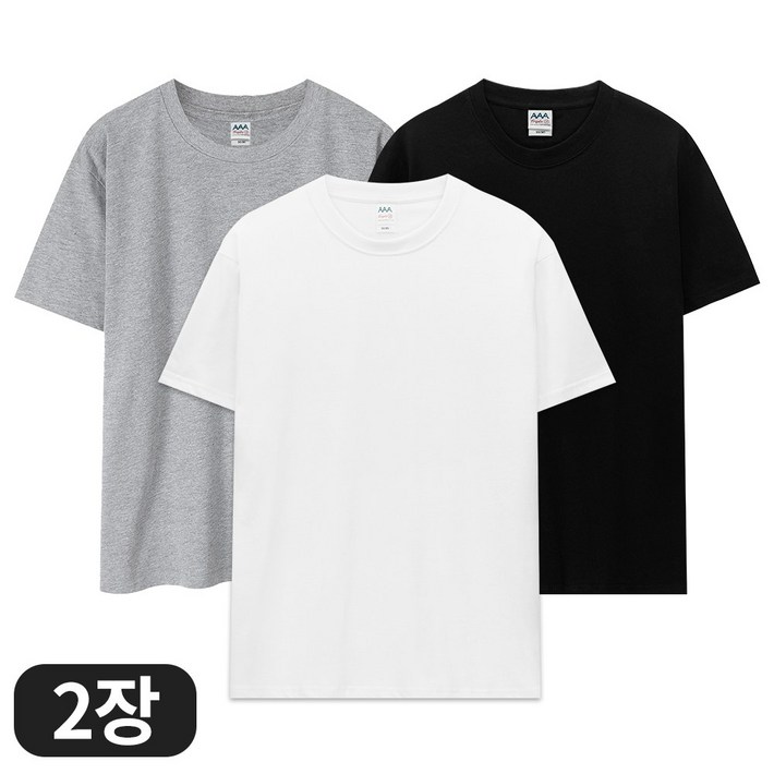 아소트 반팔면티 순면100 무지 이너티 30수 반팔 티셔츠 2장세트