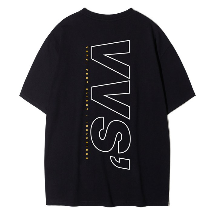크루클린 남녀공용 VVS 레터링 프린트 오버핏 반팔 티셔츠 TRS036