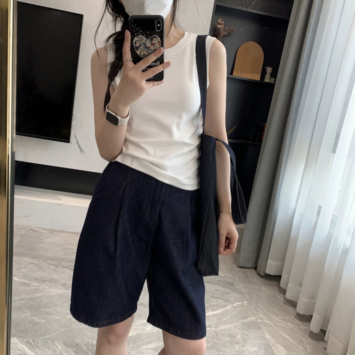 Daybykim 베이직 슬리브리스 탑