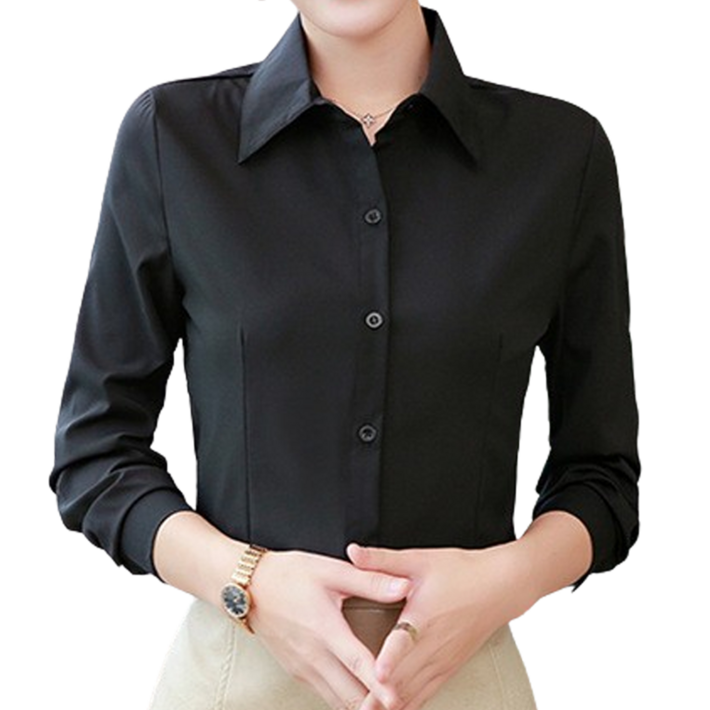 로로비 여성 슬림핏 셔츠 구김없는 화이트 블랙 하늘색 핑크 블라우스 와이셔츠 RB0002