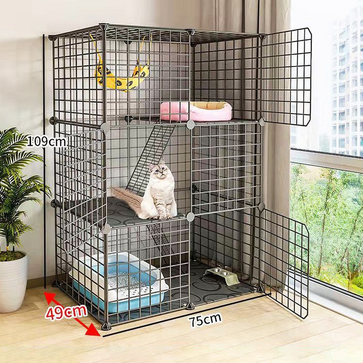 Fowod 고양이 철장 반려동물 빌라 대형 케이지