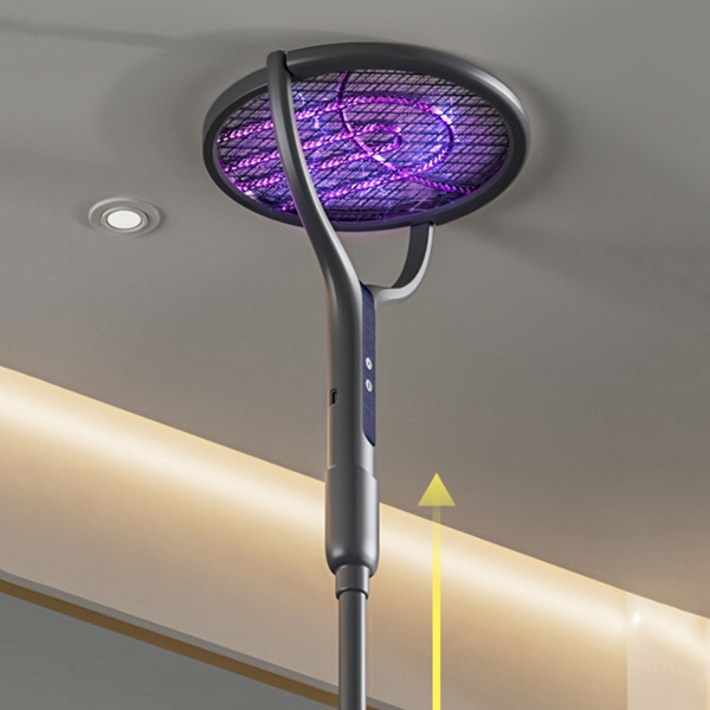 90도 회전헤드 길이조절 롱타입 LED 유인 충전식 전기모기채 C타입