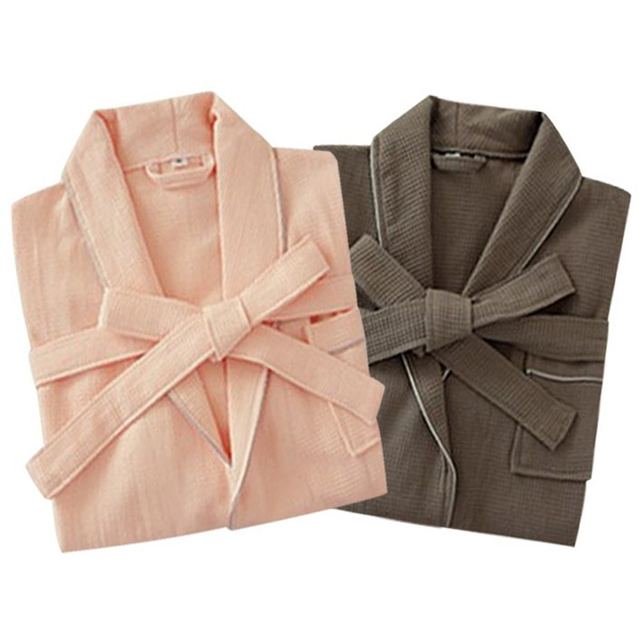 11 프리미엄 와플 호텔 샤워가운 심플, 1개, 핑크M브라운M