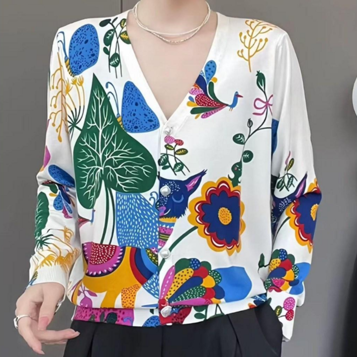 미시108 피콕 여성 니트 가디건 비스코스 가을 신상 겨울 고급 명품 스타일