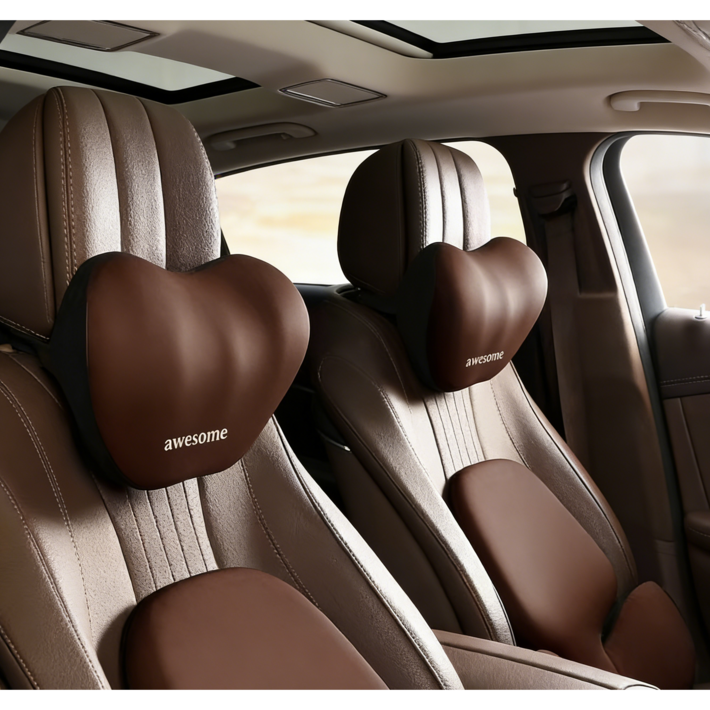 Whh 차량용 가죽 목편한 프리미엄 세이프레더넥 가죽 목쿠션