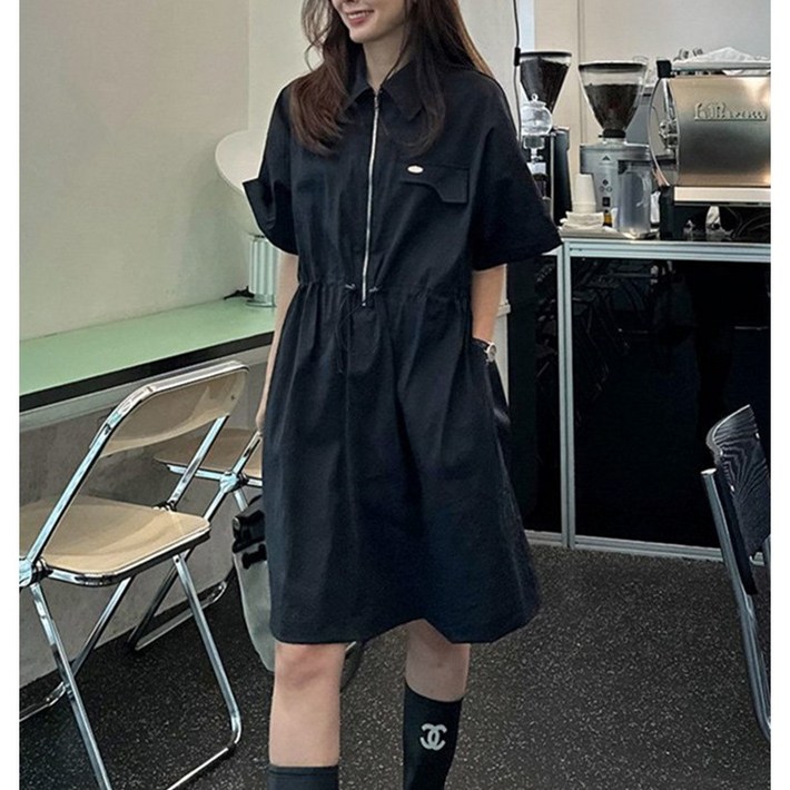 VERIT 카라넥 하프지퍼 캐주얼 미디 원피스 VT542 VERIT 카라넥 하프지퍼 캐주얼 미디 원피스 VT542