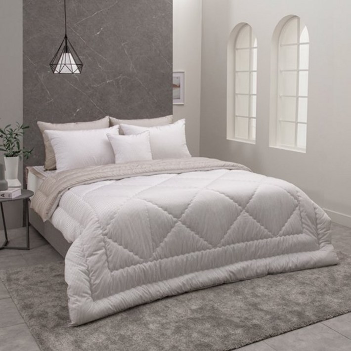 브랜드매장판 알레르망 Allerman 에일2 차렵이불 D 4종세트 베이지리버서블