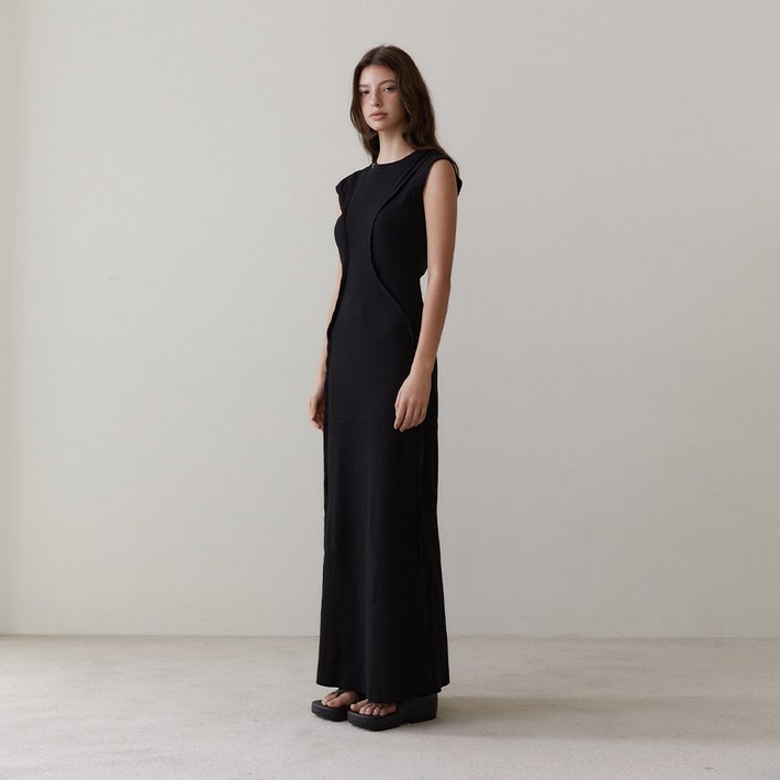 RVIS cutting maxi dresses black RVIS cutting maxi dresses black