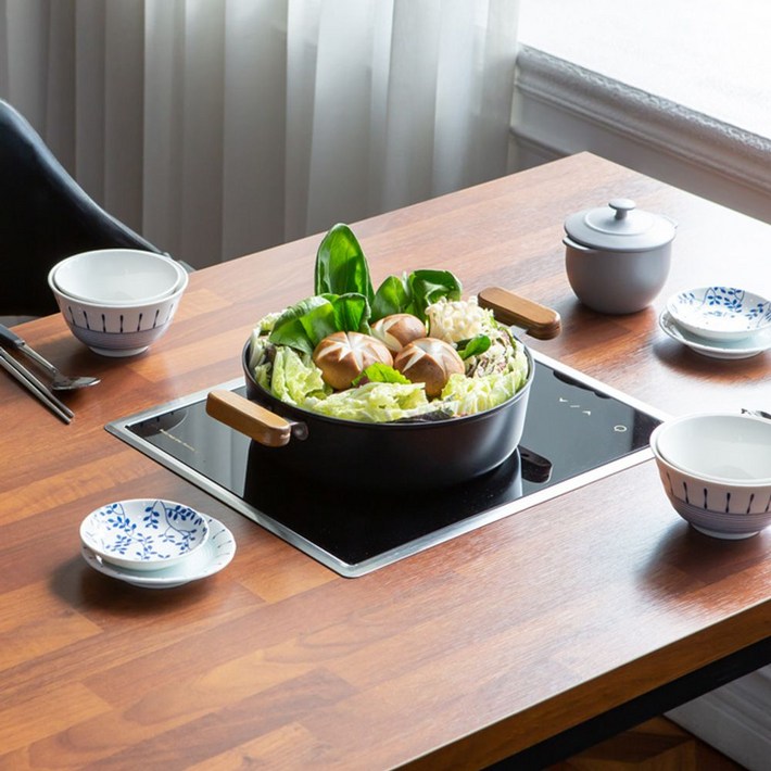 인덕션 식탁 조리대 테이블 4인식탁 prd175903602 pb2209gy, 블랙멀바우