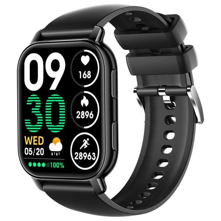 WAPIK 블루투스 통화메시지 알림 스마트워치 P5S 운동측정 1.85인치