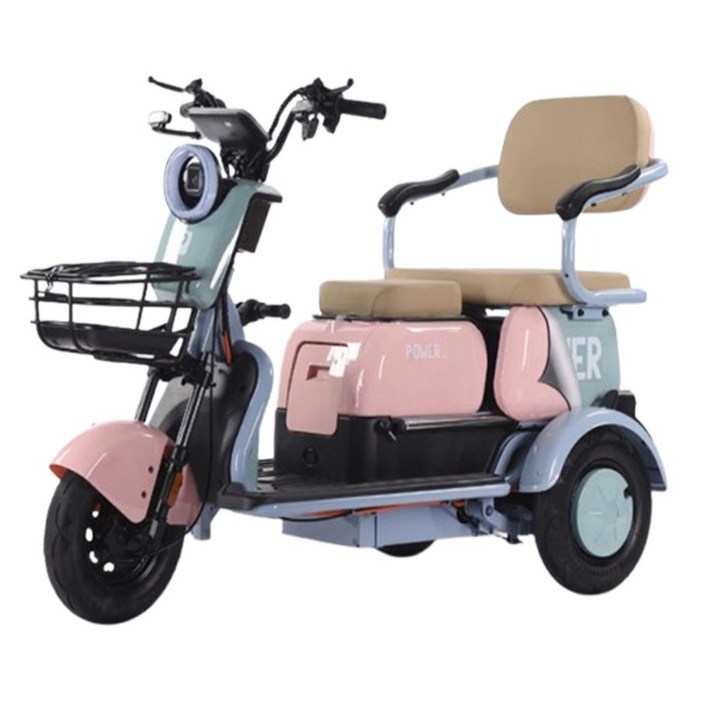 밸런트 안전한 삼륜 전동바이크 세발 전기스쿠터 출퇴근 고출력 리튬배터리 나들이 성인용, 베리핑크, a.800w72v20a