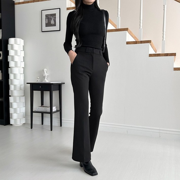 여자 가을 겨울 따뜻하고 부드러운 링클프리 세미부츠컷 스판 슬랙스 3컬러 AJL005